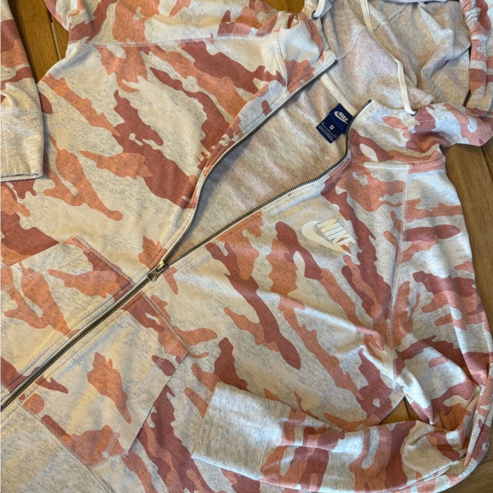 Nike Coral and Cream Camo Hoodie